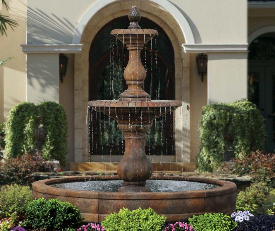 Masarelli Tow Tiered Hampton Fountain on 8' Pool