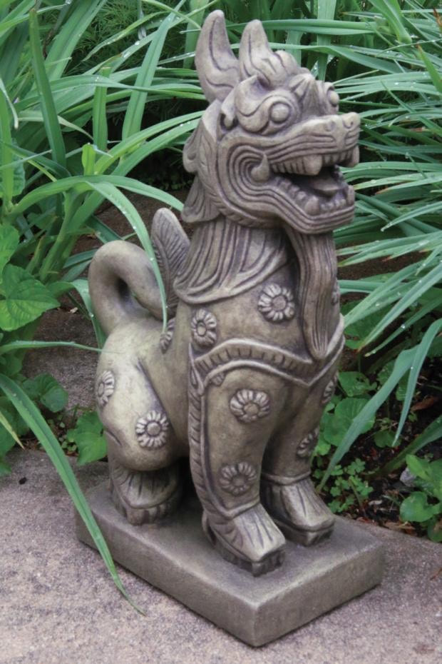 Masarelli Foo Dog with Floral Accents