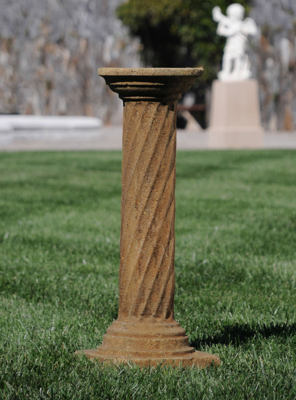 Unique Stone Spiral Column Plant Stand