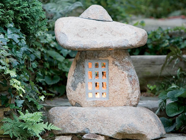 Stone Age Creations Granite Boulder Lantern