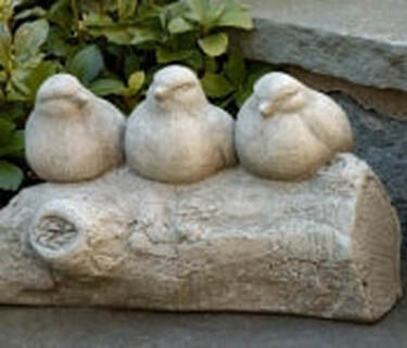 Unique Stone - Sitting Basset Hound Statue , three bird on a log statue 